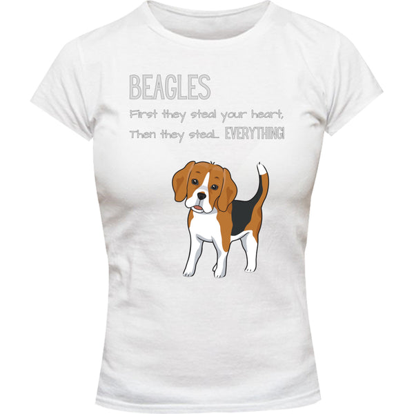 Beagles Steal Everything - Ladies Slim Fit Tee