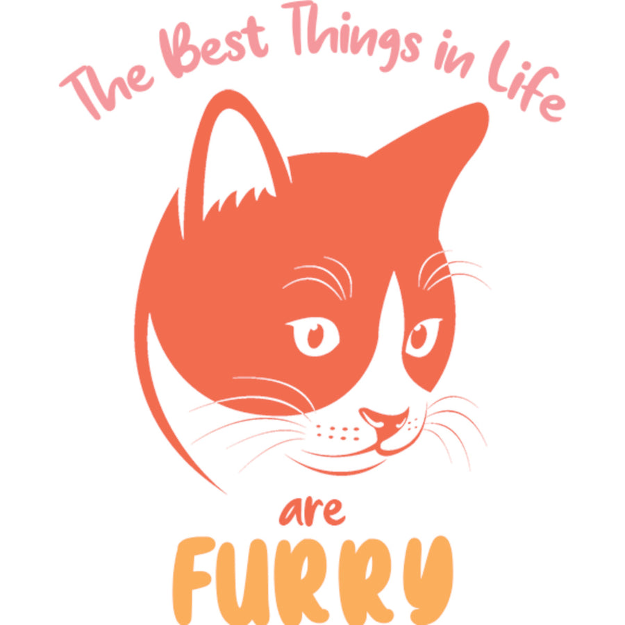 Best Things In Life Are Furry - Ladies Slim Fit Tee - Graphic Tees Australia