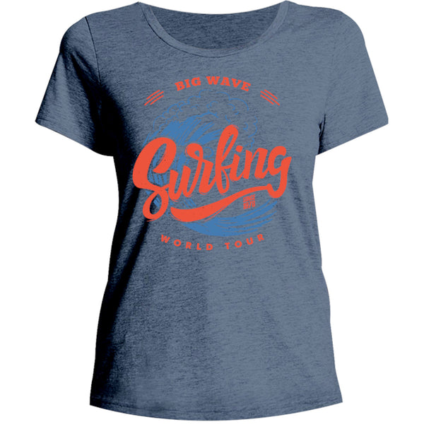 Big Wave Surfing - Ladies Relaxed Fit Tee - Graphic Tees Australia