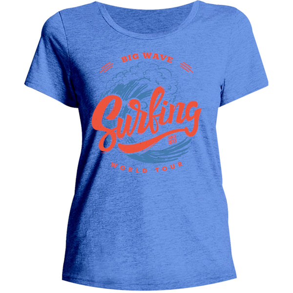 Big Wave Surfing - Ladies Relaxed Fit Tee - Graphic Tees Australia