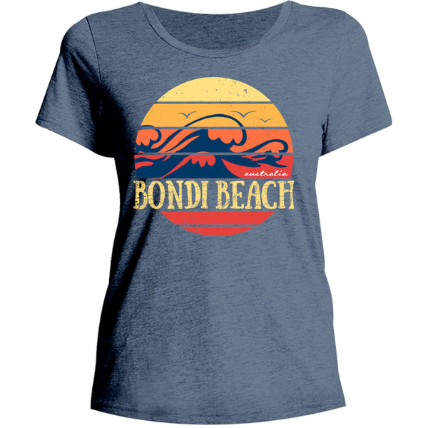 Bondi Circle Wave - Ladies Relaxed Fit Tee - Graphic Tees Australia