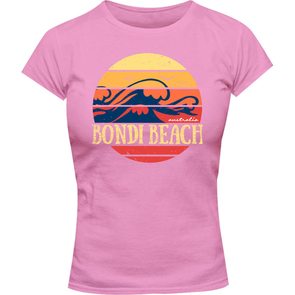 Bondi Circle Wave - Ladies Slim Fit Tee - Graphic Tees Australia