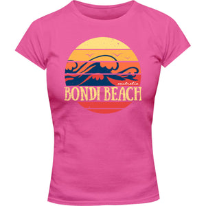 Bondi Circle Wave - Ladies Slim Fit Tee - Graphic Tees Australia