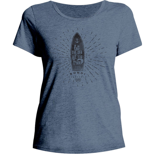 Bondi Let The Sea - Ladies Relaxed Fit Tee - Graphic Tees Australia