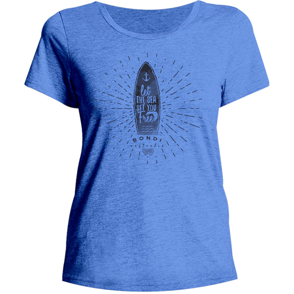 Bondi Let The Sea - Ladies Relaxed Fit Tee - Graphic Tees Australia