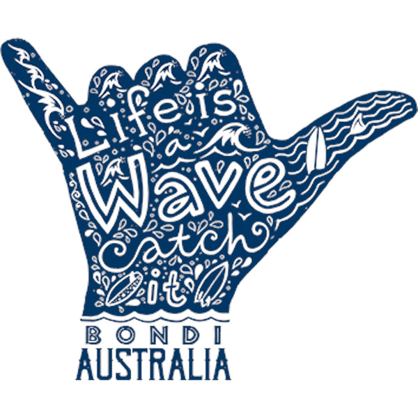 Bondi Life Is A Wave - Ladies Relaxed Fit Tee - Graphic Tees Australia