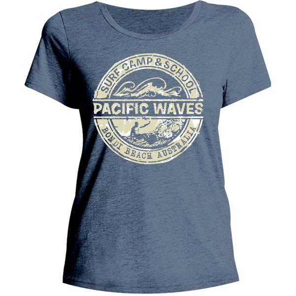 Bondi Pacific Waves - Ladies Relaxed Fit Tee - Graphic Tees Australia