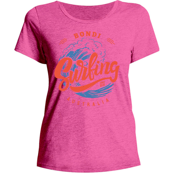 Bondi Surfing - Ladies Relaxed Fit Tee - Graphic Tees Australia