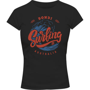 Bondi Surfing - Ladies Slim Fit Tee - Graphic Tees Australia