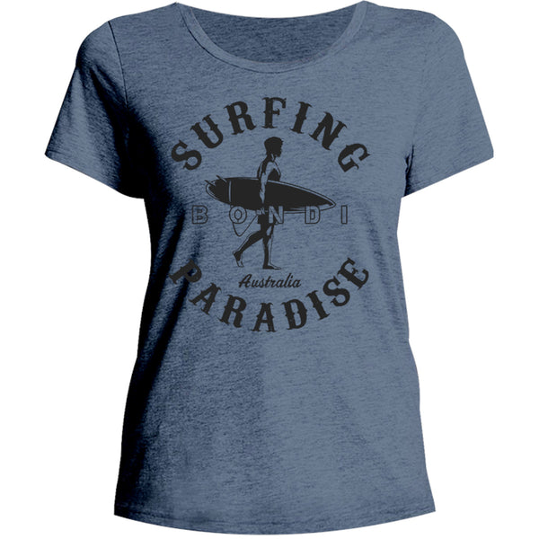 Bondi Surfing Paradise - Ladies Relaxed Fit Tee - Graphic Tees Australia