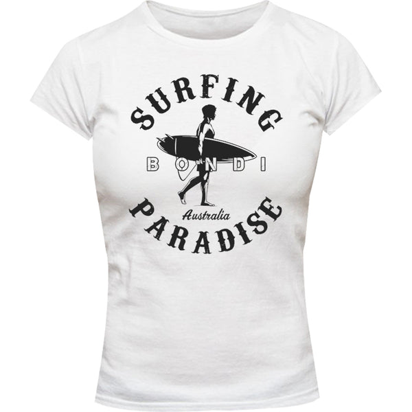 Bondi Surfing Paradise - Ladies Slim Fit Tee - Graphic Tees Australia