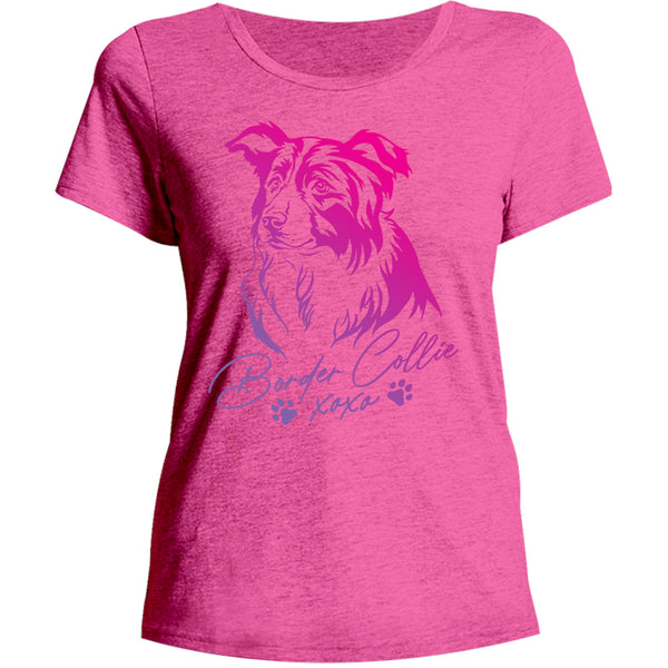 Border Collie XOXO - Ladies Relaxed Fit Tee - Graphic Tees Australia