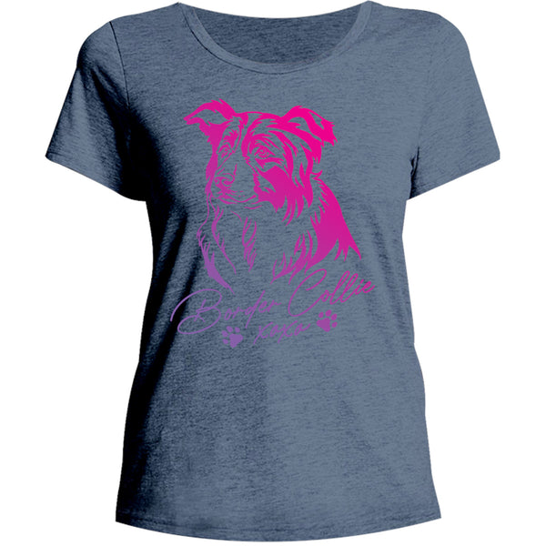 Border Collie XOXO - Ladies Relaxed Fit Tee - Graphic Tees Australia