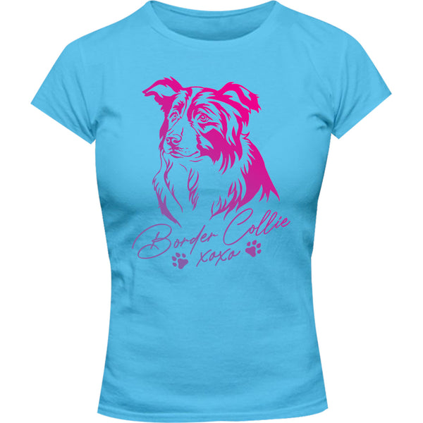 Border Collie XOXO - Ladies Slim Fit Tee - Graphic Tees Australia