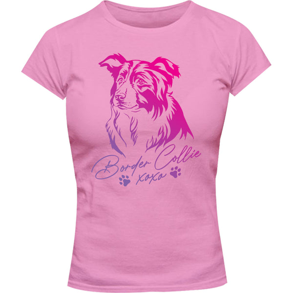 Border Collie XOXO - Ladies Slim Fit Tee - Graphic Tees Australia