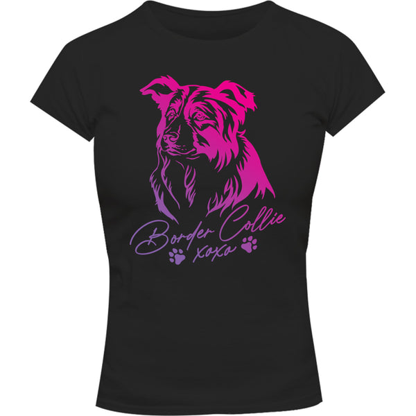 Border Collie XOXO - Ladies Slim Fit Tee - Graphic Tees Australia