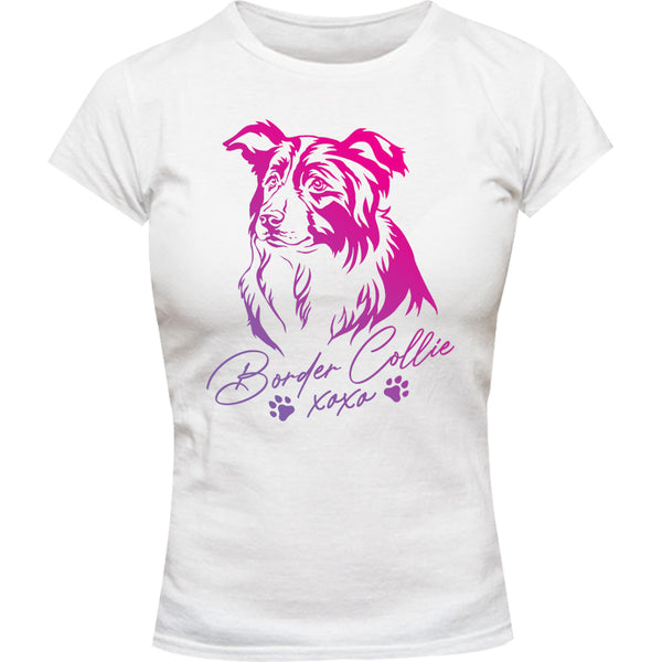 Border Collie XOXO - Ladies Slim Fit Tee - Graphic Tees Australia