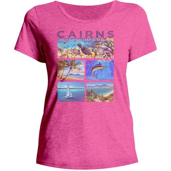 Cairns 5 panel - Ladies Relaxed Fit Tee - Graphic Tees Australia