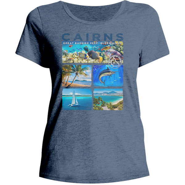 Cairns 5 panel - Ladies Relaxed Fit Tee - Graphic Tees Australia