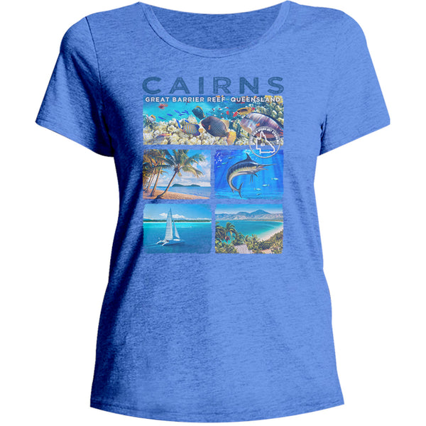 Cairns 5 panel - Ladies Relaxed Fit Tee - Graphic Tees Australia