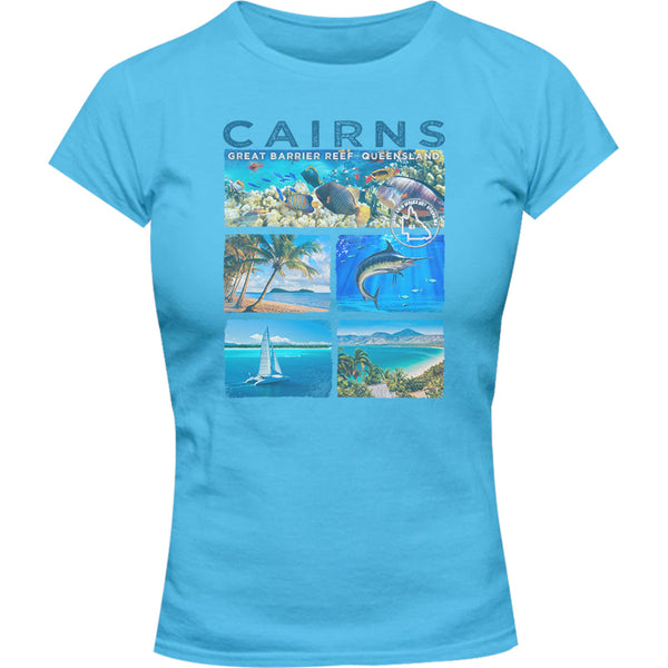 Cairns 5 panel - Ladies Slim Fit Tee - Graphic Tees Australia