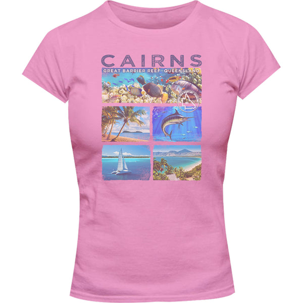 Cairns 5 panel - Ladies Slim Fit Tee - Graphic Tees Australia