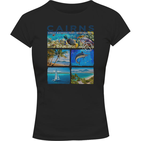 Cairns 5 panel - Ladies Slim Fit Tee - Graphic Tees Australia