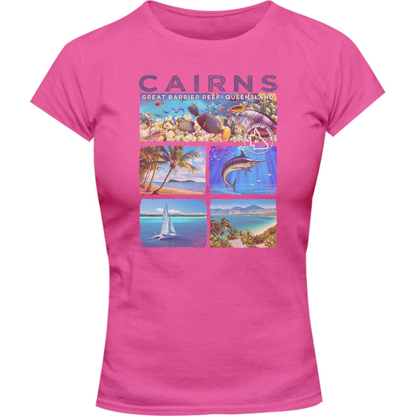 Cairns 5 panel - Ladies Slim Fit Tee - Graphic Tees Australia