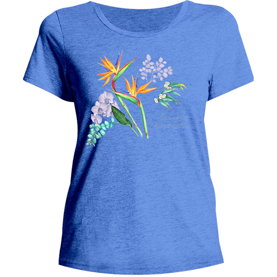 Cairns Australia Floral - Ladies Relaxed Fit Tee - Graphic Tees Australia