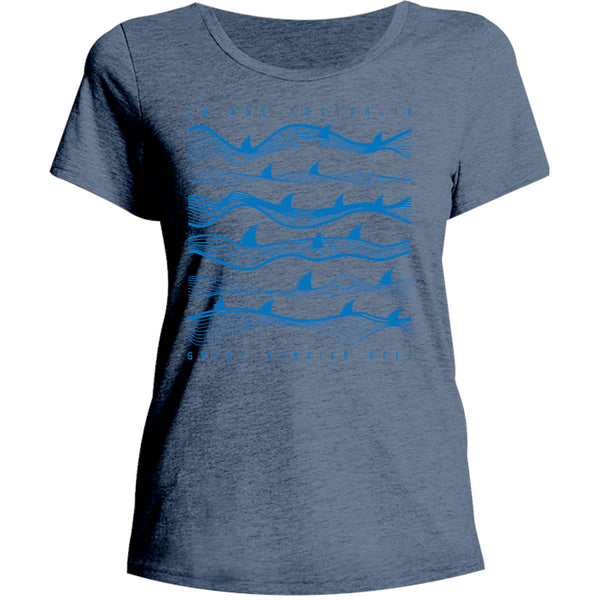 Cairns Australia Shark Waves - Ladies Relaxed Fit Tee - Graphic Tees Australia