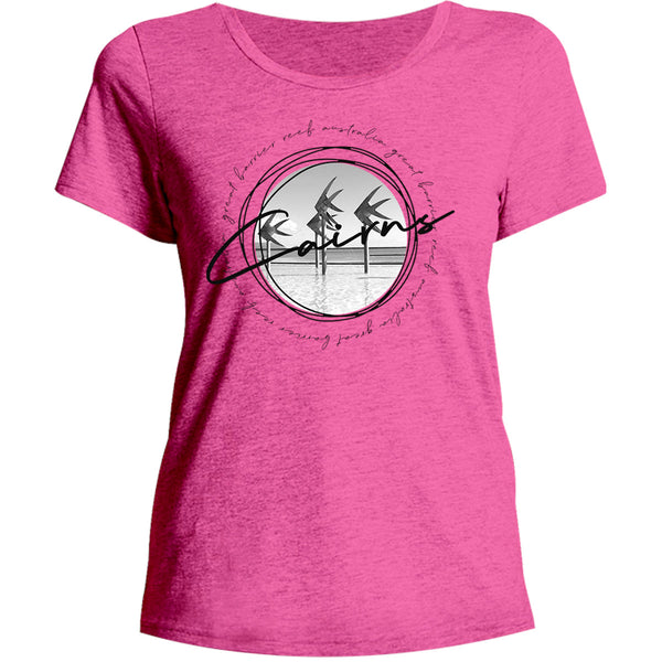 Cairns Circle Sketch - Ladies Relaxed Fit Tee - Graphic Tees Australia