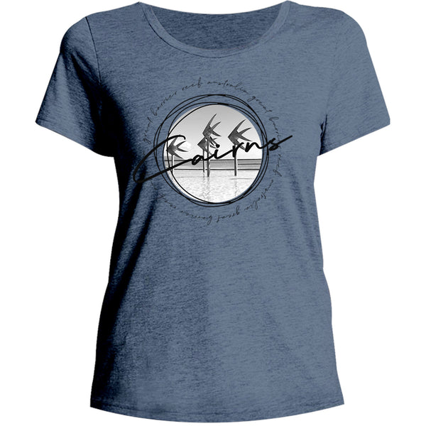 Cairns Circle Sketch - Ladies Relaxed Fit Tee - Graphic Tees Australia