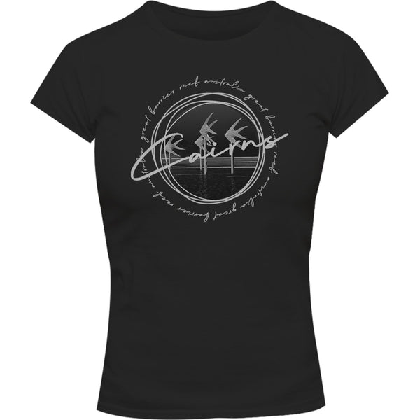 Cairns Circle Sketch - Ladies Slim Fit Tee - Graphic Tees Australia