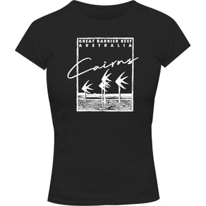 Cairns Script in Square - Ladies Slim Fit Tee - Graphic Tees Australia