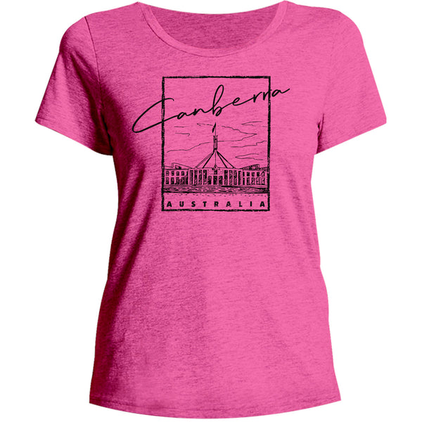 Canberra Australia Parliament in Square - Ladies Relaxed Fit Tee - Graphic Tees Australia