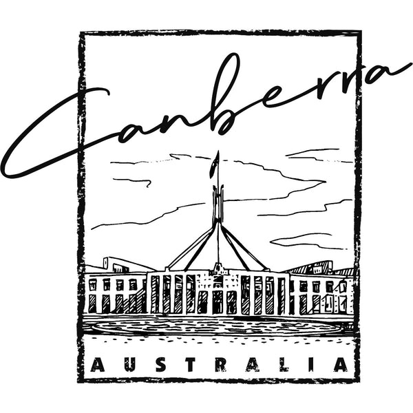 Canberra Australia Parliament in Square - Ladies Slim Fit Tee - Graphic Tees Australia