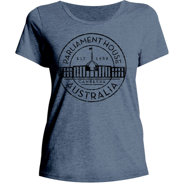 Canberra Australia Varsity Circle - Ladies Relaxed Fit Tee - Graphic Tees Australia