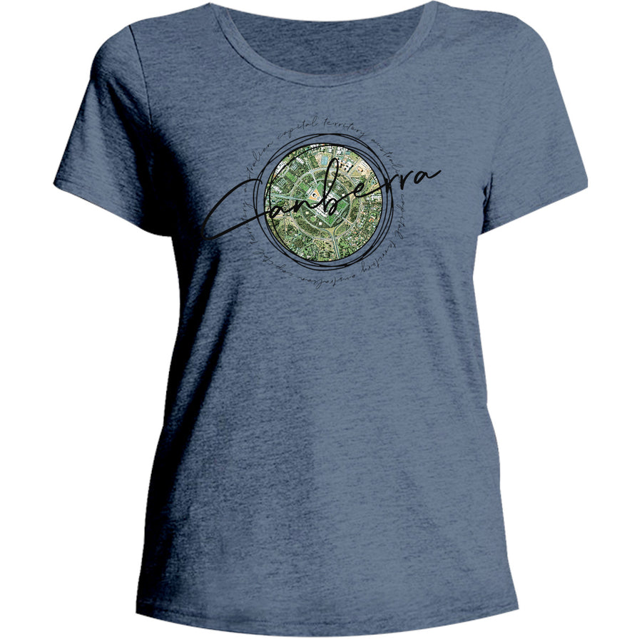 Canberra Circle Sketch - Ladies Relaxed Fit Tee - Graphic Tees Australia