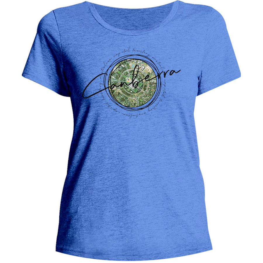 Canberra Circle Sketch - Ladies Relaxed Fit Tee - Graphic Tees Australia