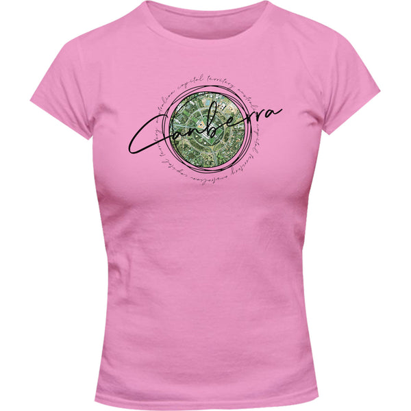 Canberra Circle Sketch - Ladies Slim Fit Tee - Graphic Tees Australia