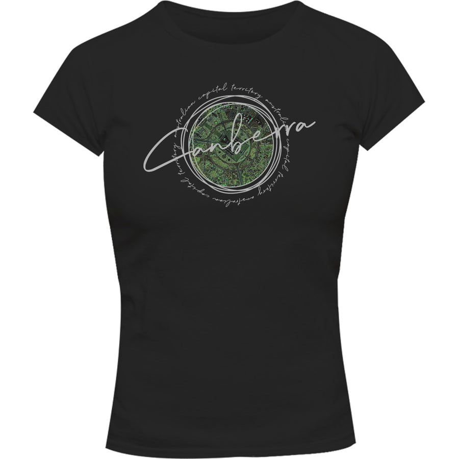 Canberra Circle Sketch - Ladies Slim Fit Tee - Graphic Tees Australia