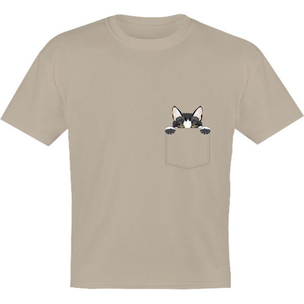 Cat In Pocket - Youth & Infant Tee - Graphic Tees Australia