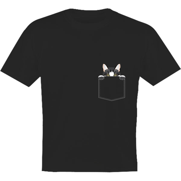 Cat In Pocket - Youth & Infant Tee - Graphic Tees Australia