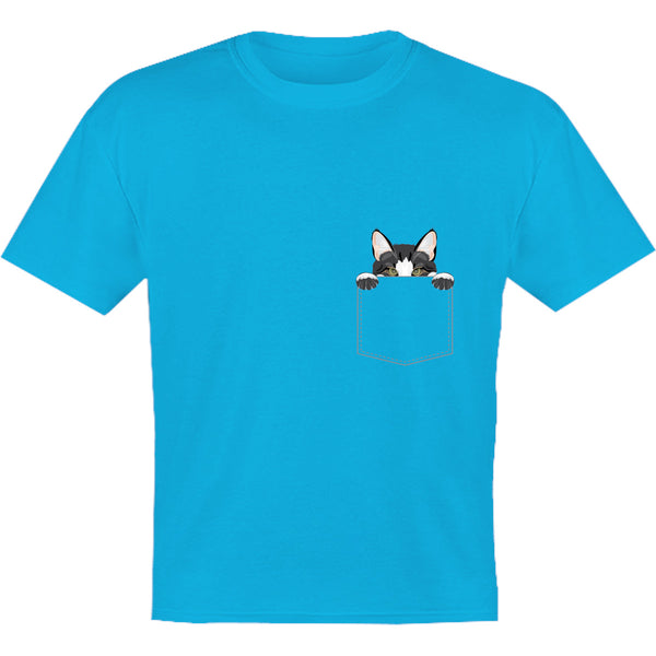 Cat In Pocket - Youth & Infant Tee - Graphic Tees Australia