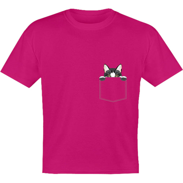 Cat In Pocket - Youth & Infant Tee - Graphic Tees Australia