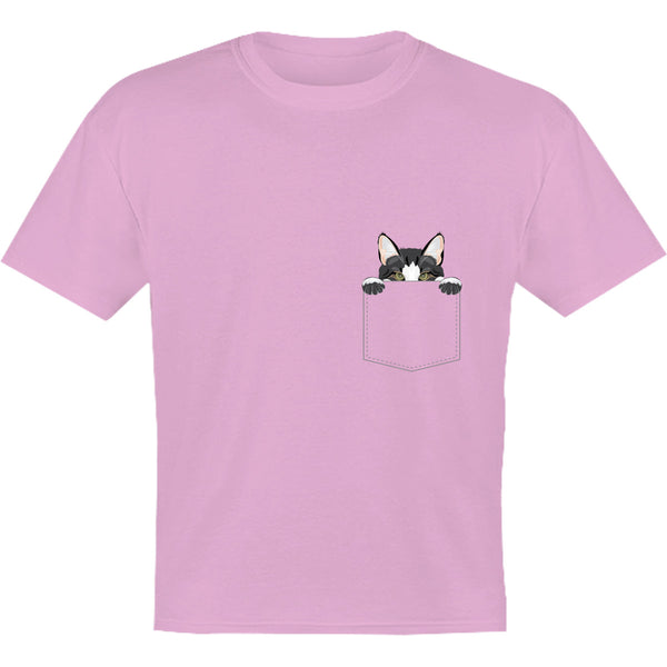 Cat In Pocket - Youth & Infant Tee - Graphic Tees Australia