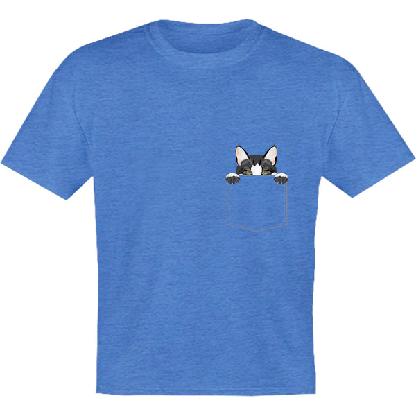 Cat In Pocket - Youth & Infant Tee - Graphic Tees Australia