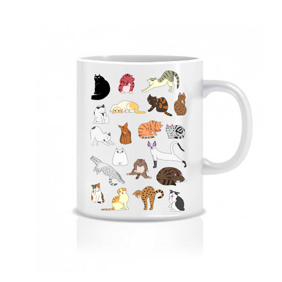 Cat Poses - Ceramic Mug - Graphic Tees Australia