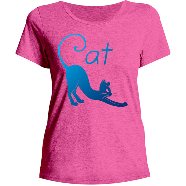 Cat Silhouette - Ladies Relaxed Fit Tee - Graphic Tees Australia