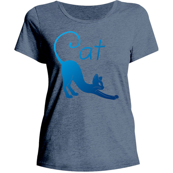 Cat Silhouette - Ladies Relaxed Fit Tee - Graphic Tees Australia